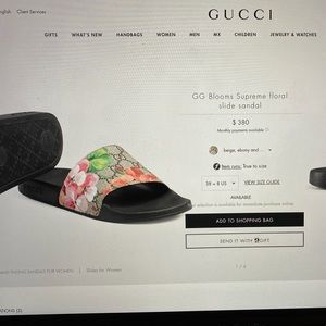 Gucci Blooms Supreme Floral Slide Sandal